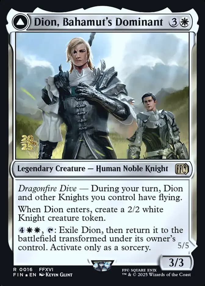 Card image of Dion, Bahamut's Dominant / Bahamut, Warden of Light