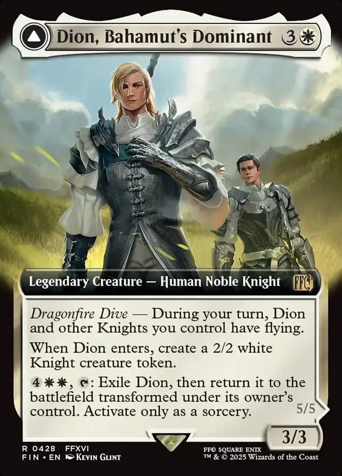 Card image of Dion, Bahamut's Dominant / Bahamut, Warden of Light