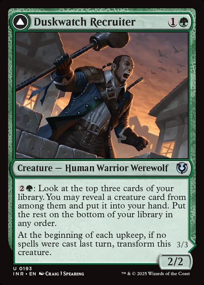 Card image of Duskwatch Recruiter / Krallenhorde Howler