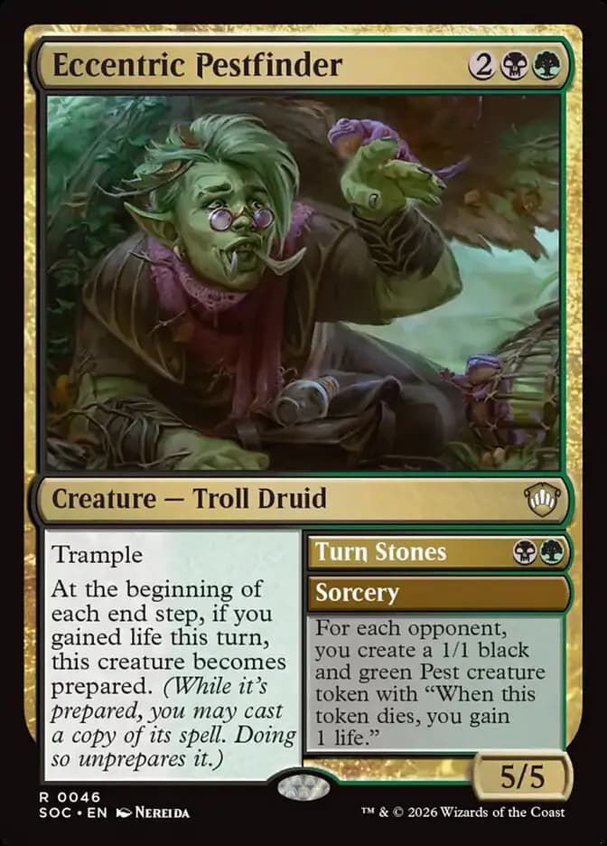 Card image of Eccentric Pestfinder / Turn Stones