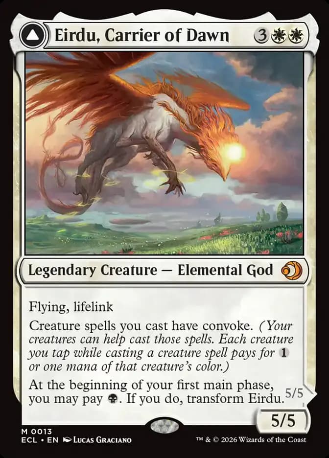 Card image of Eirdu, Carrier of Dawn / Isilu, Carrier of Twilight