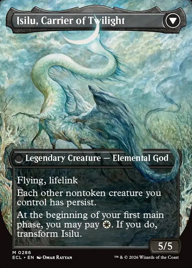 Card image of Eirdu, Carrier of Dawn / Isilu, Carrier of Twilight