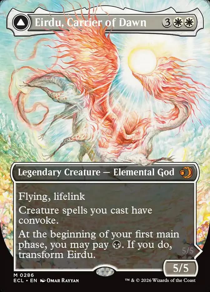 Card image of Eirdu, Carrier of Dawn / Isilu, Carrier of Twilight