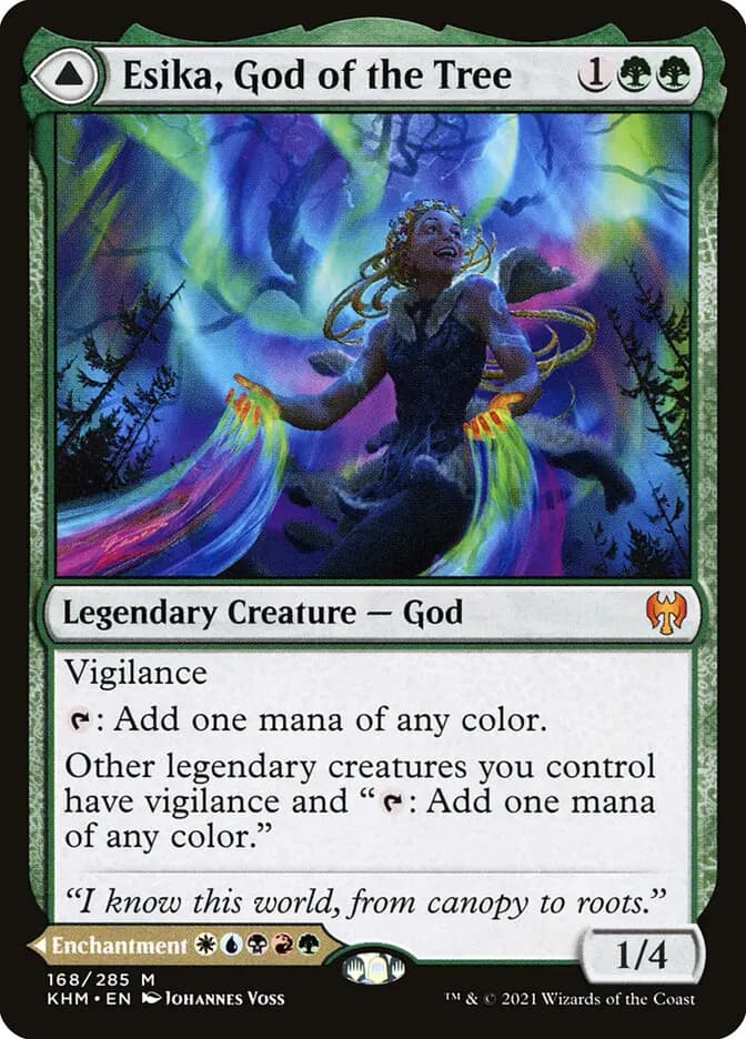 Card image of Esika, God of the Tree / The Prismatic Bridge