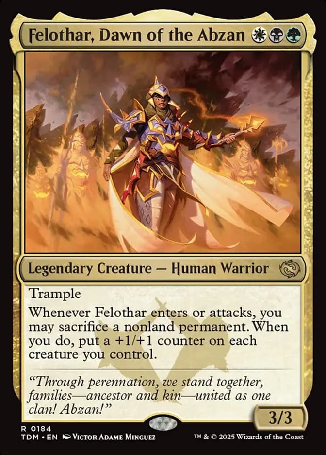 Card image of Felothar, Dawn of the Abzan