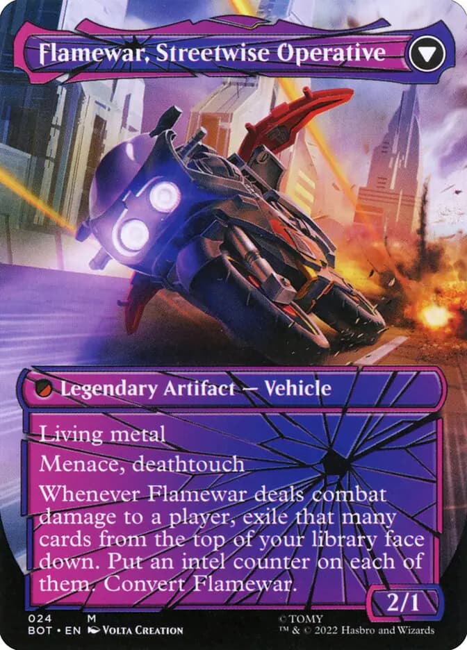 Card image of Flamewar, Brash Veteran / Flamewar, Streetwise Operative