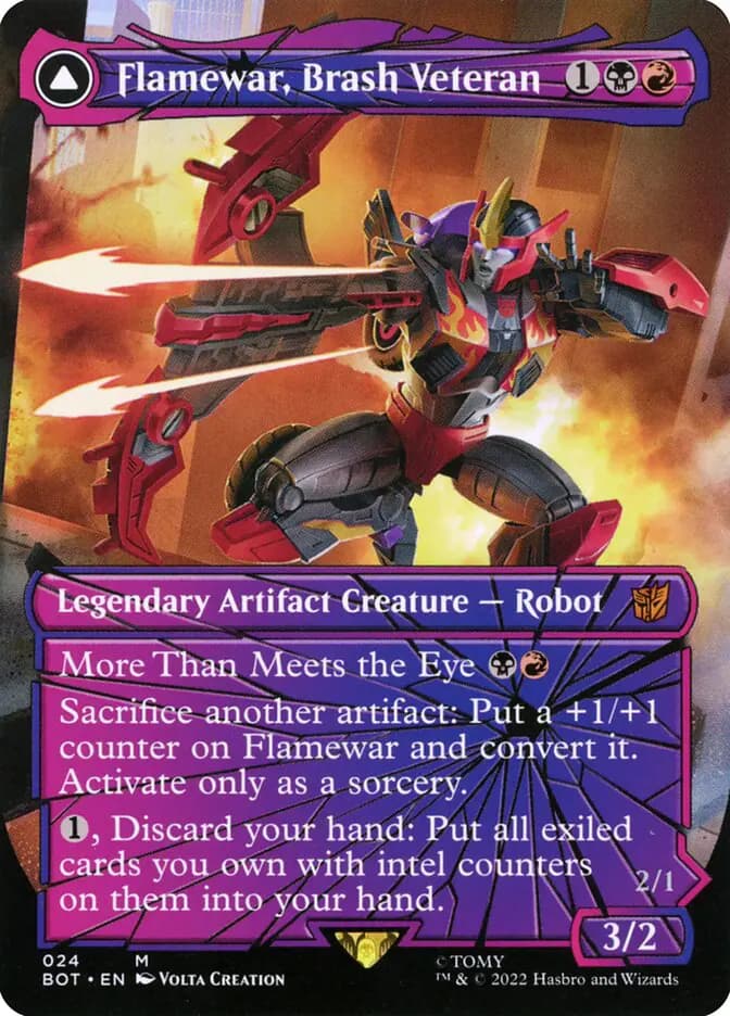 Card image of Flamewar, Brash Veteran / Flamewar, Streetwise Operative