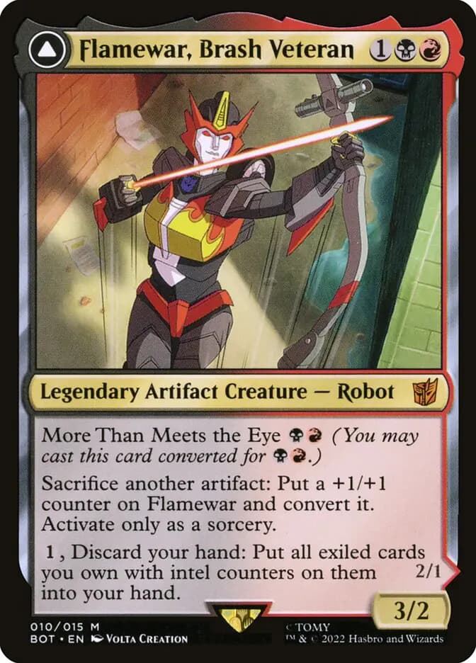 Card image of Flamewar, Brash Veteran / Flamewar, Streetwise Operative