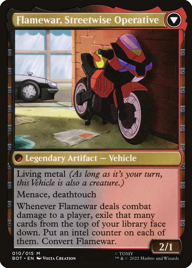 Card image of Flamewar, Brash Veteran / Flamewar, Streetwise Operative