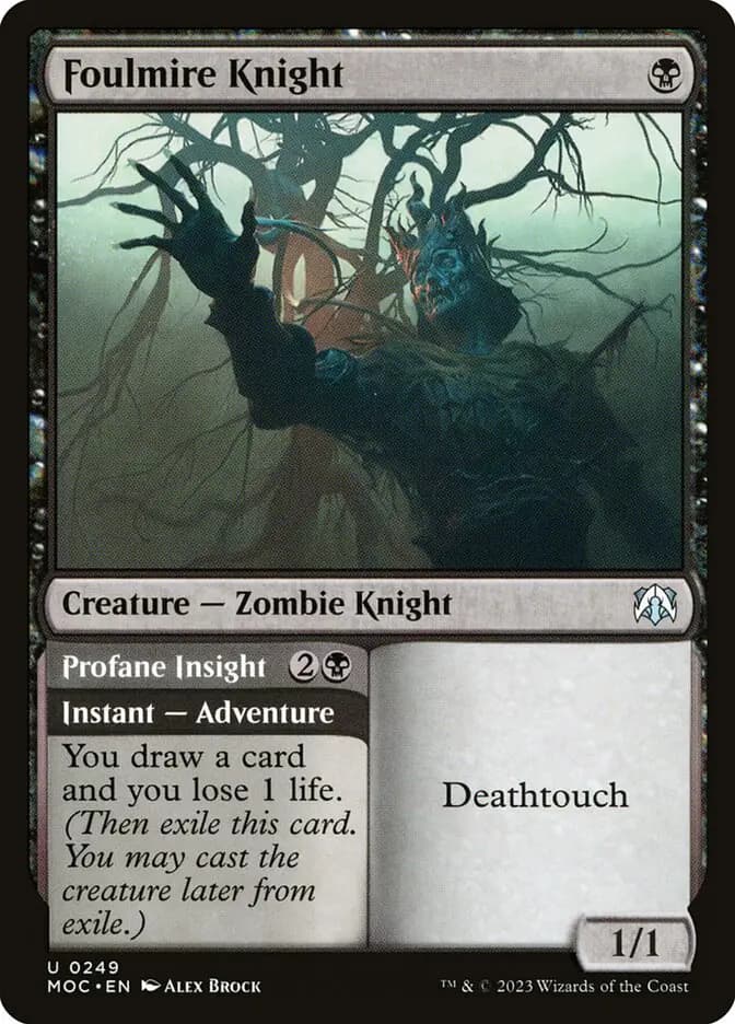 Card image of Foulmire Knight / Profane Insight