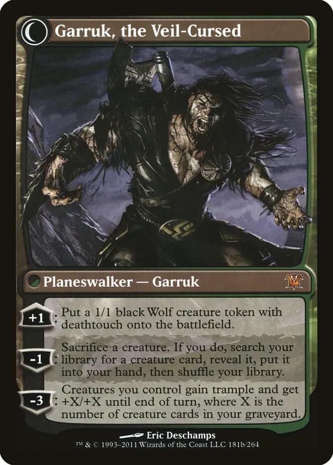 Card image of Garruk Relentless / Garruk, the Veil-Cursed