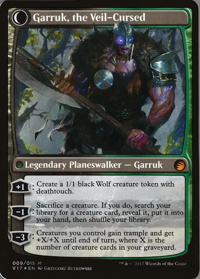 Card image of Garruk Relentless / Garruk, the Veil-Cursed