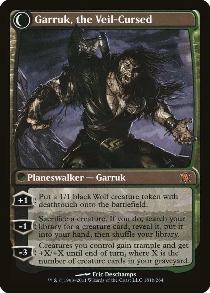 Card image of Garruk Relentless / Garruk, the Veil-Cursed