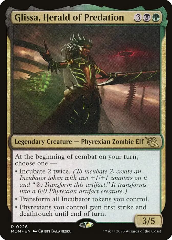 Card image of Glissa, Herald of Predation