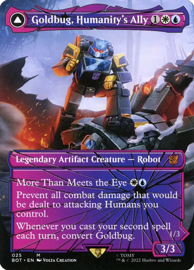 Card image of Goldbug, Humanity's Ally / Goldbug, Scrappy Scout