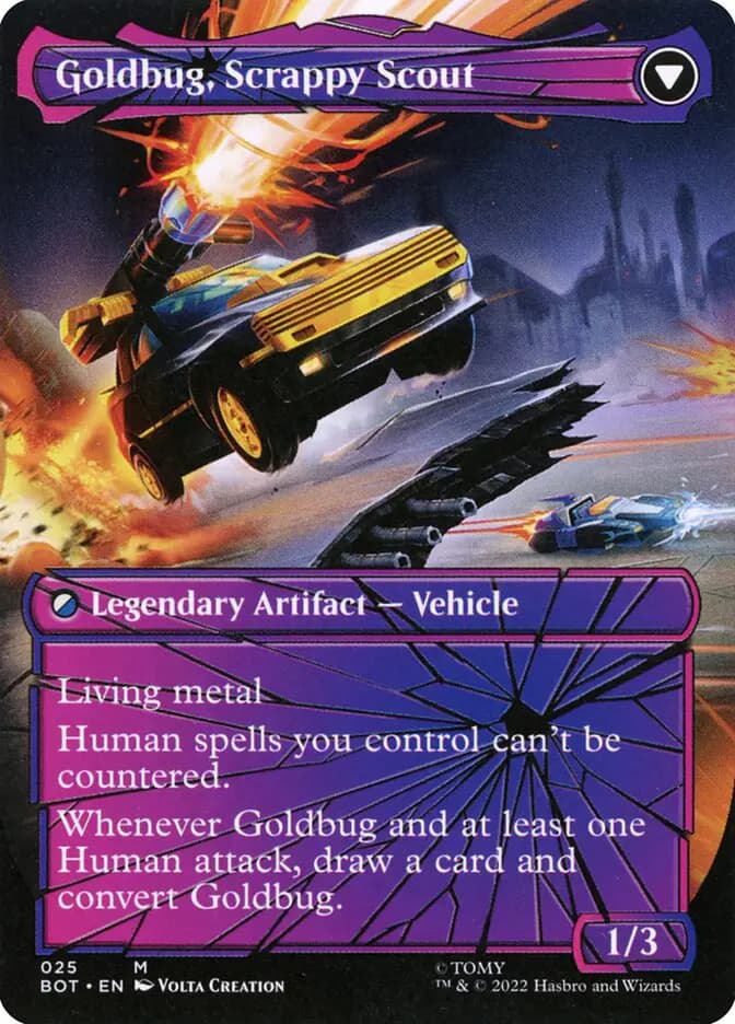 Card image of Goldbug, Humanity's Ally / Goldbug, Scrappy Scout