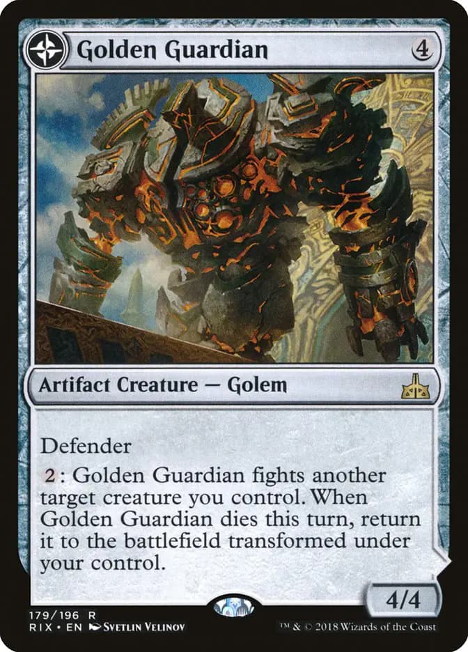 Card image of Golden Guardian / Gold-Forge Garrison