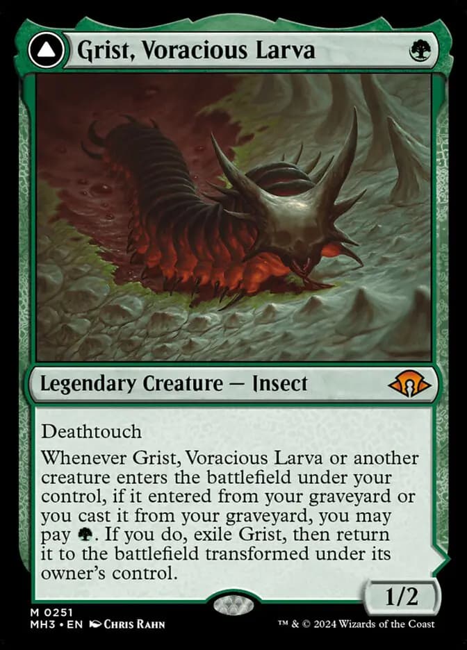 Card image of Grist, Voracious Larva / Grist, the Plague Swarm