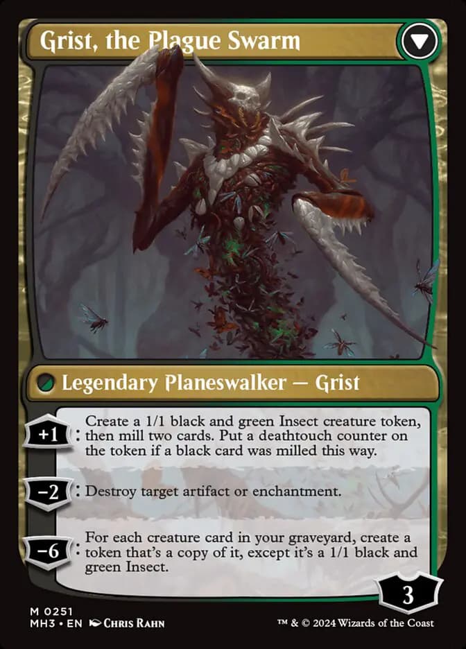 Card image of Grist, Voracious Larva / Grist, the Plague Swarm