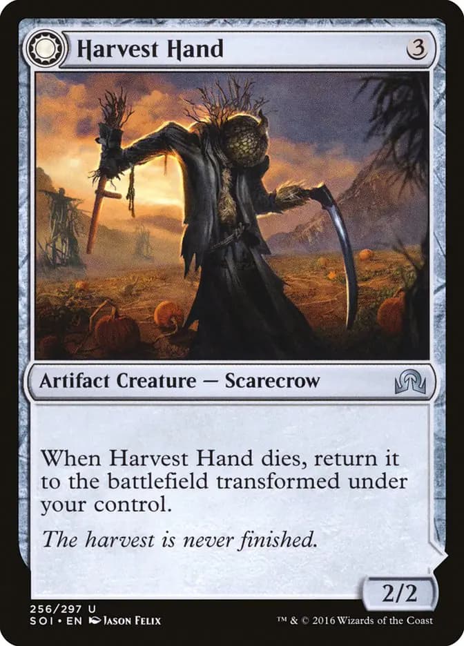 Card image of Harvest Hand / Scrounged Scythe