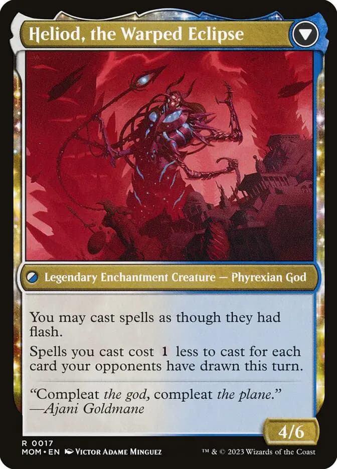 Card image of Heliod, the Radiant Dawn / Heliod, the Warped Eclipse