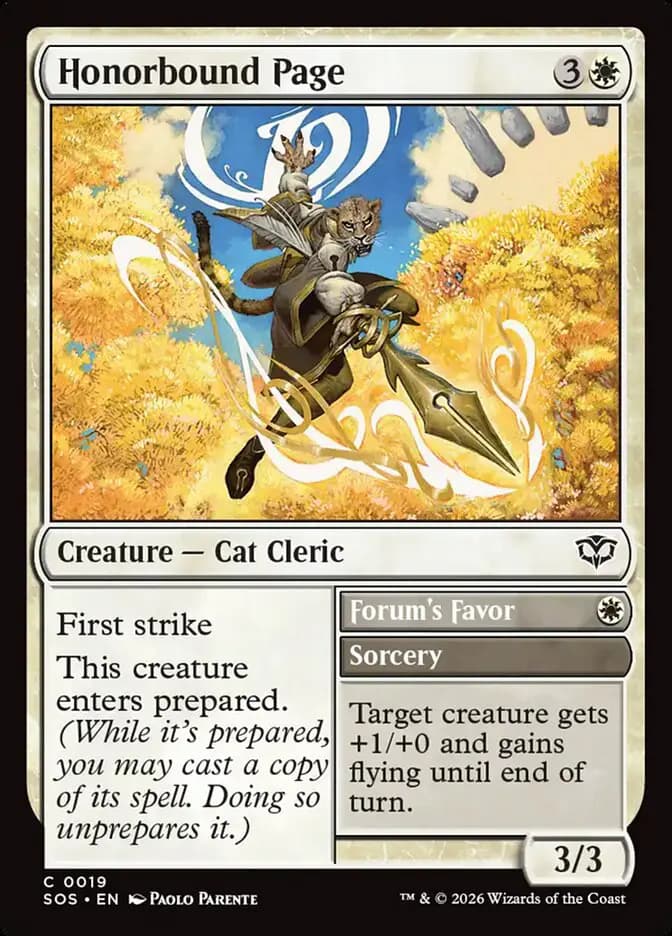 Card image of Honorbound Page / Forum's Favor