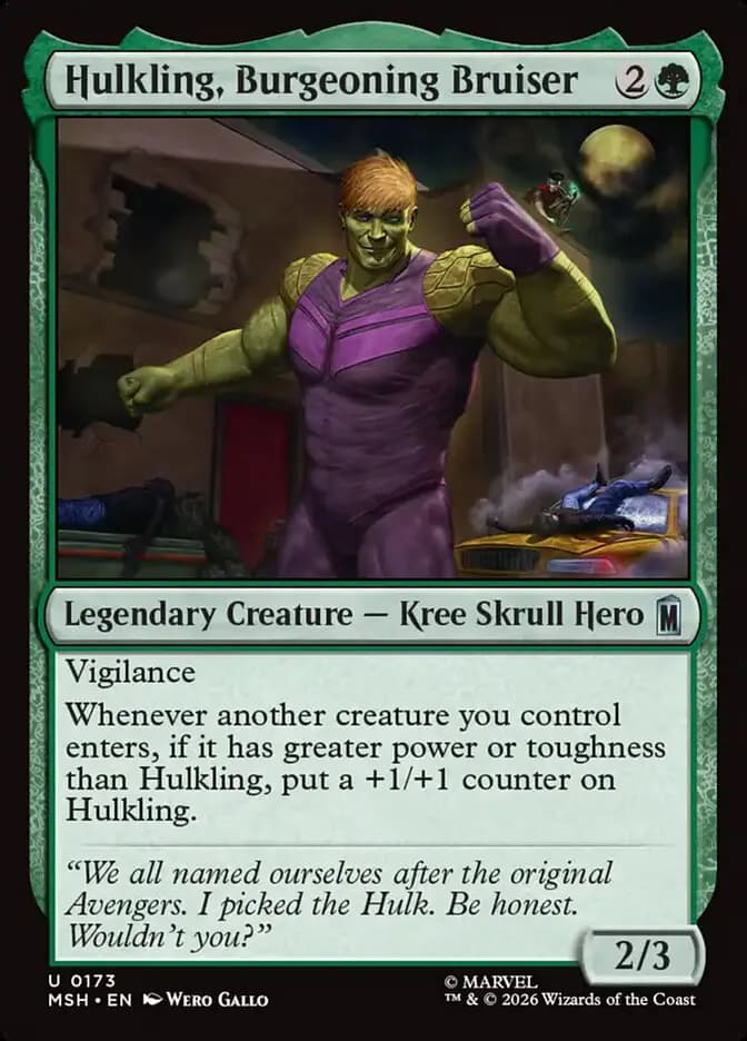 Card image of Hulkling, Burgeoning Bruiser