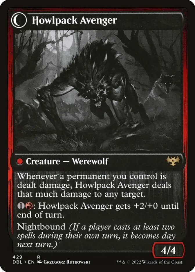 Card image of Ill-Tempered Loner / Howlpack Avenger
