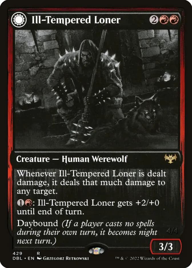 Card image of Ill-Tempered Loner / Howlpack Avenger