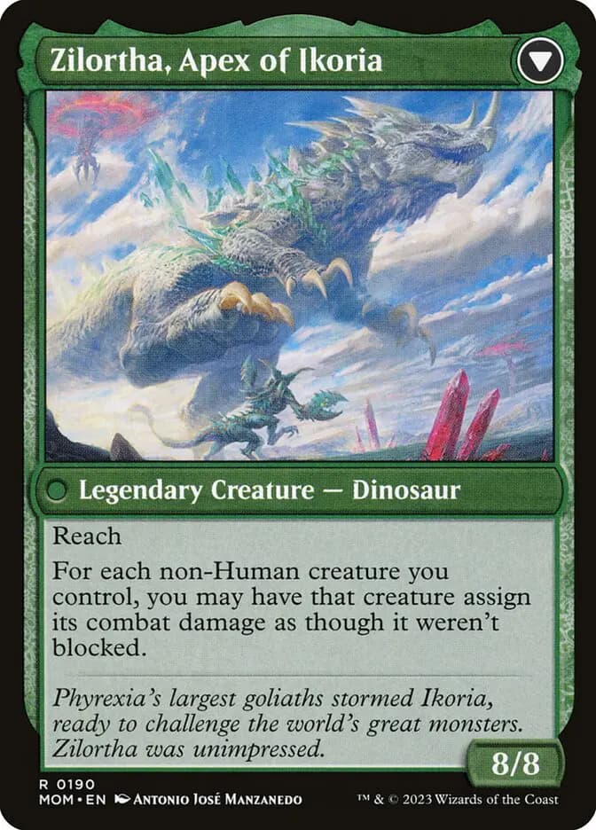 Card image of Invasion of Ikoria / Zilortha, Apex of Ikoria