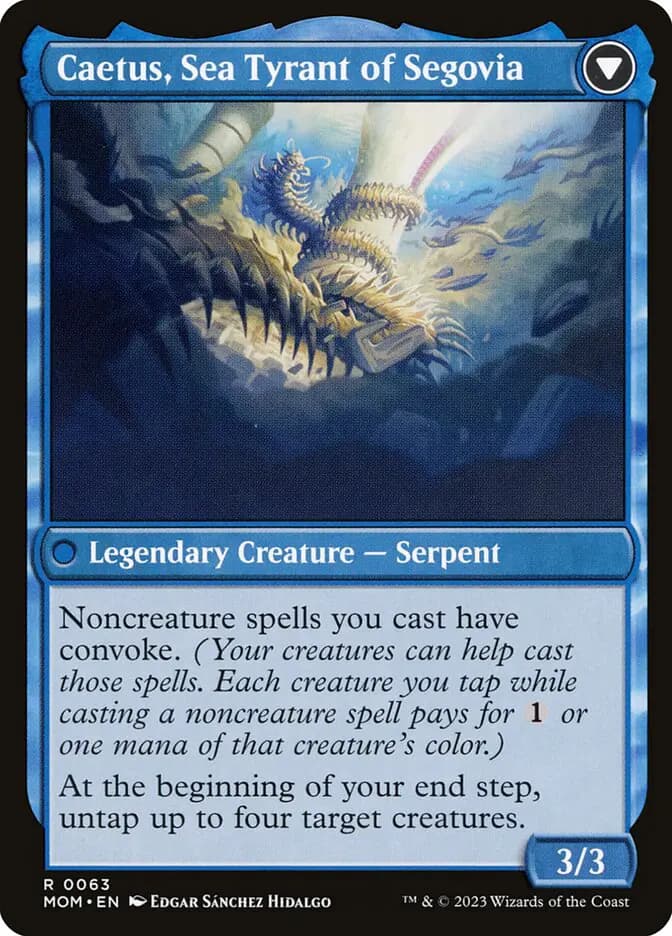 Card image of Invasion of Segovia / Caetus, Sea Tyrant of Segovia
