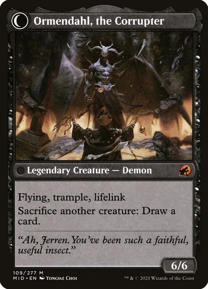 Card image of Jerren, Corrupted Bishop / Ormendahl, the Corrupter