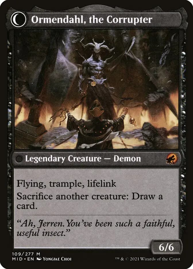 Card image of Jerren, Corrupted Bishop / Ormendahl, the Corrupter