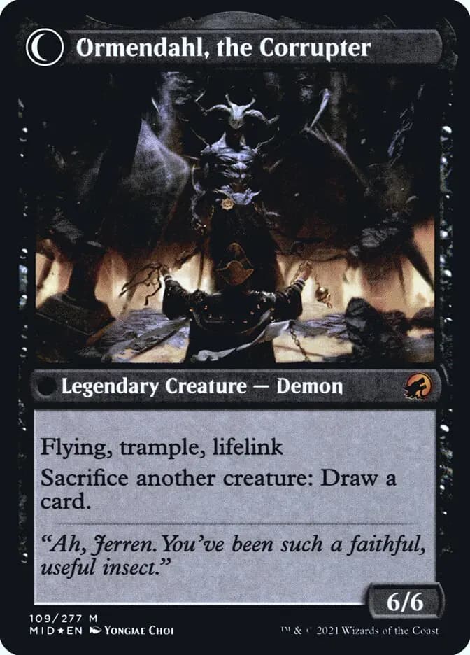 Card image of Jerren, Corrupted Bishop / Ormendahl, the Corrupter