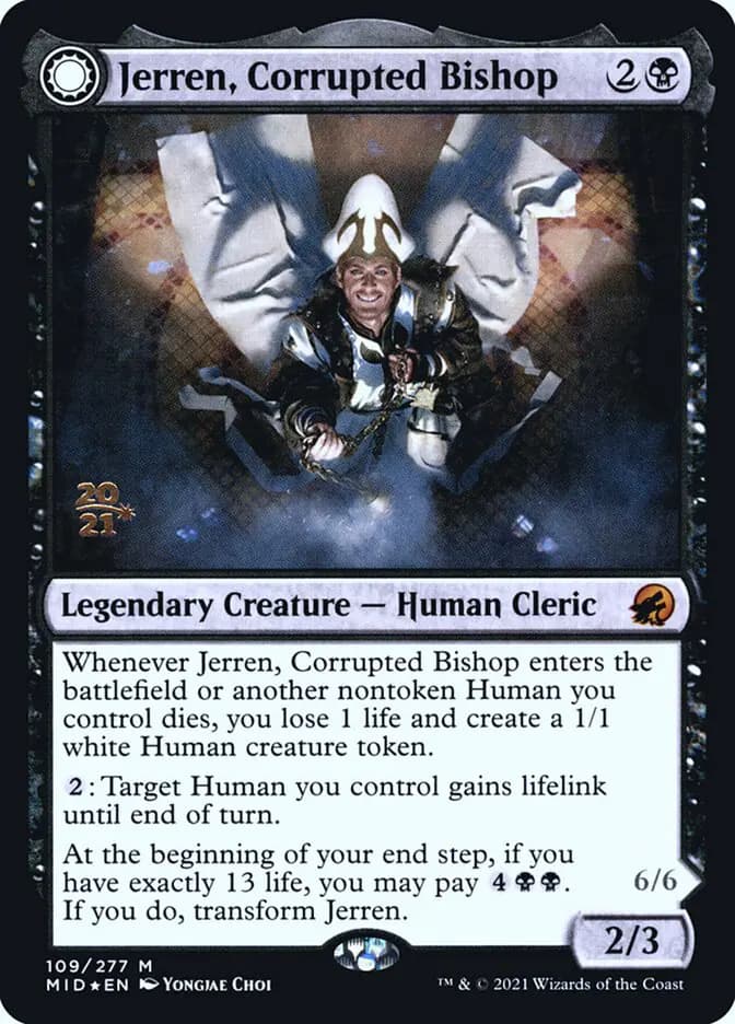 Card image of Jerren, Corrupted Bishop / Ormendahl, the Corrupter