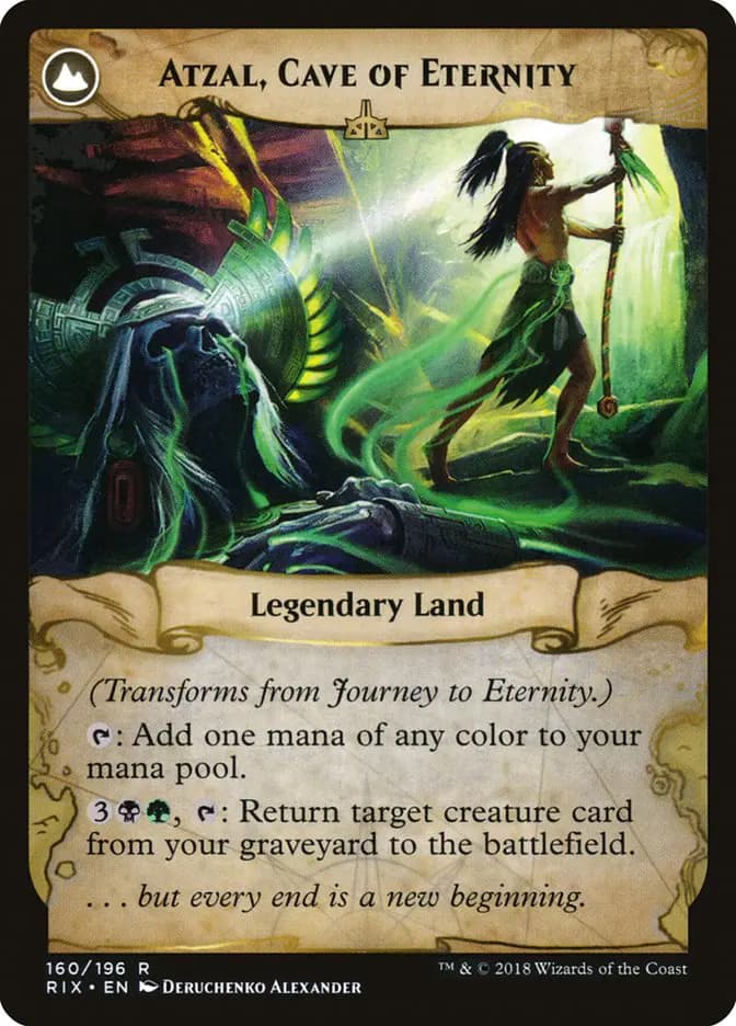Card image of Journey to Eternity / Atzal, Cave of Eternity