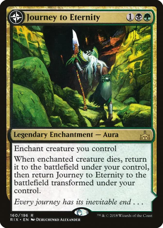 Card image of Journey to Eternity / Atzal, Cave of Eternity