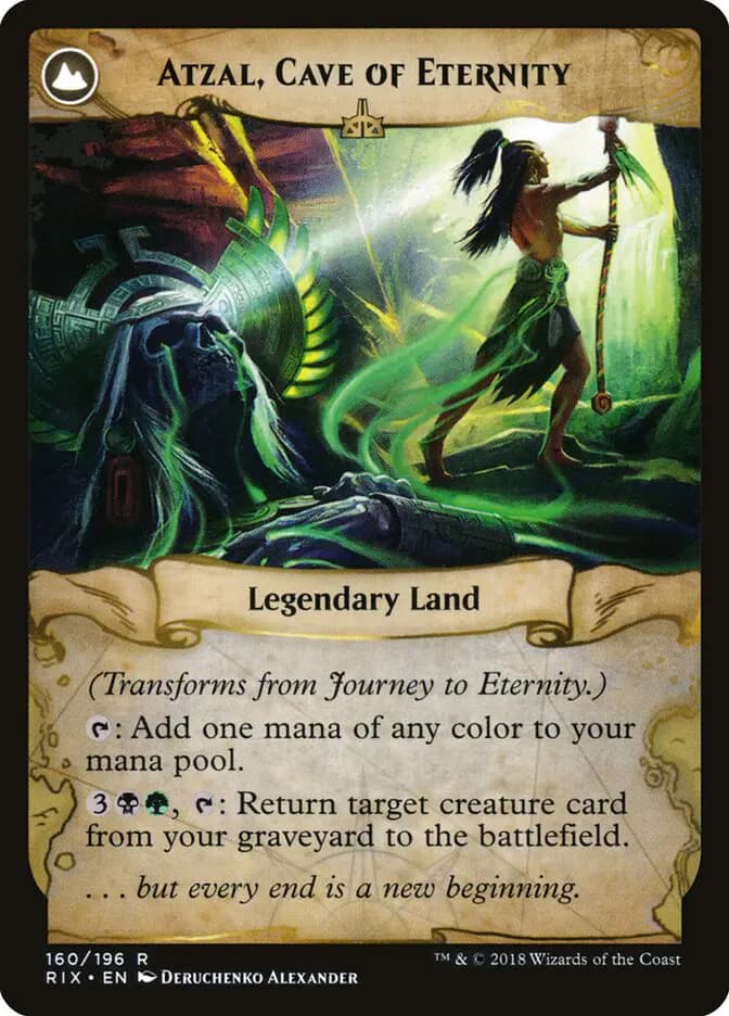 Card image of Journey to Eternity / Atzal, Cave of Eternity