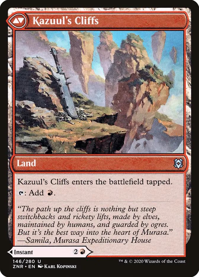 Card image of Kazuul's Fury / Kazuul's Cliffs
