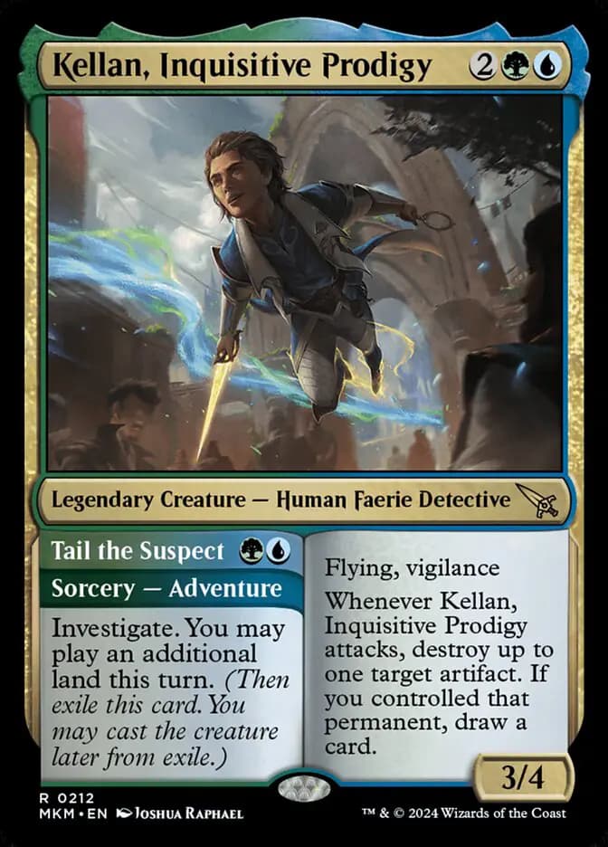 Card image of Kellan, Inquisitive Prodigy / Tail the Suspect