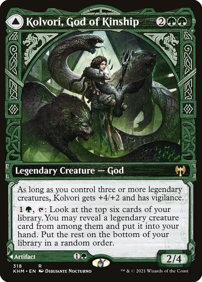 Card image of Kolvori, God of Kinship / The Ringhart Crest