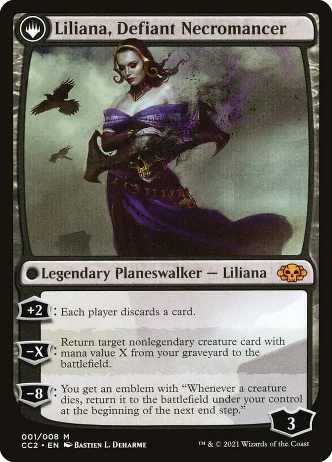 Card image of Liliana, Heretical Healer / Liliana, Defiant Necromancer