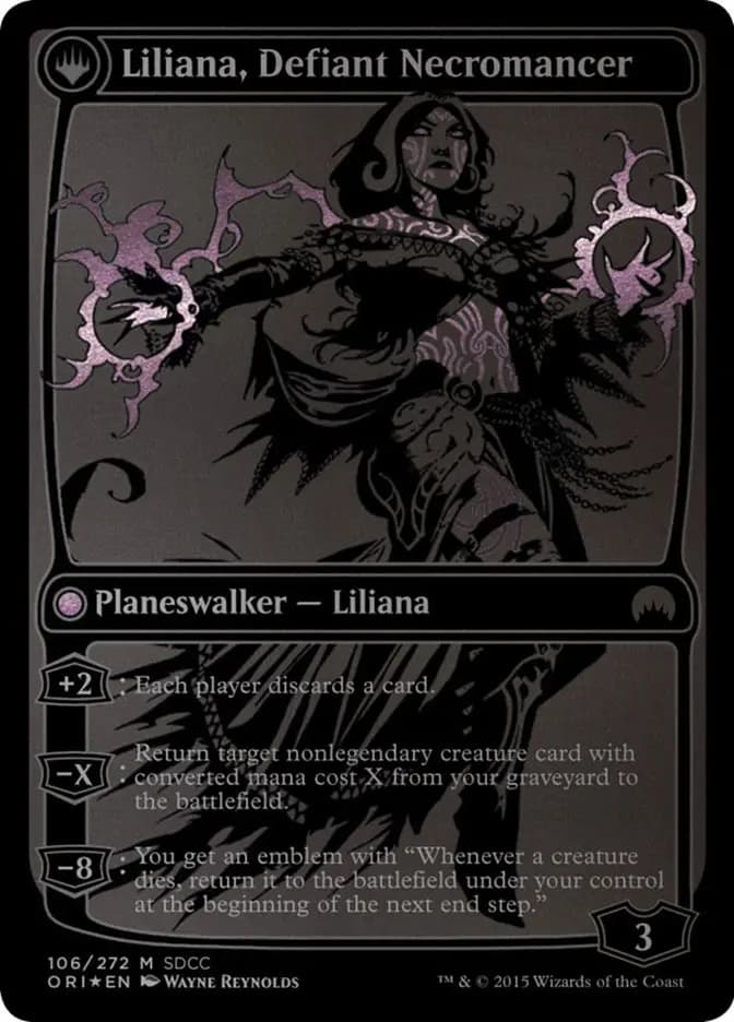 Card image of Liliana, Heretical Healer / Liliana, Defiant Necromancer