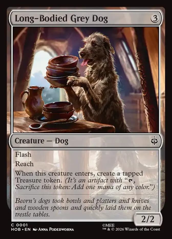 Card image of Long-Bodied Grey Dog