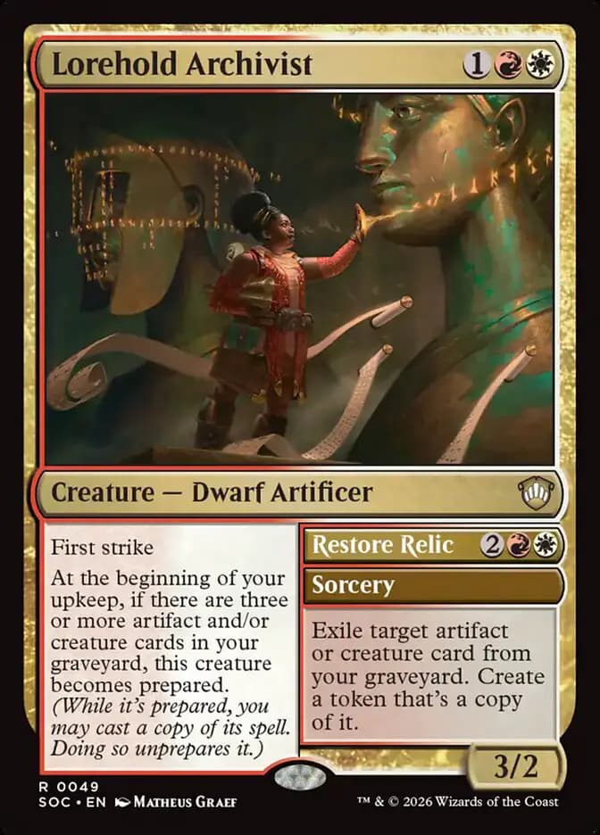 Card image of Lorehold Archivist / Restore Relic