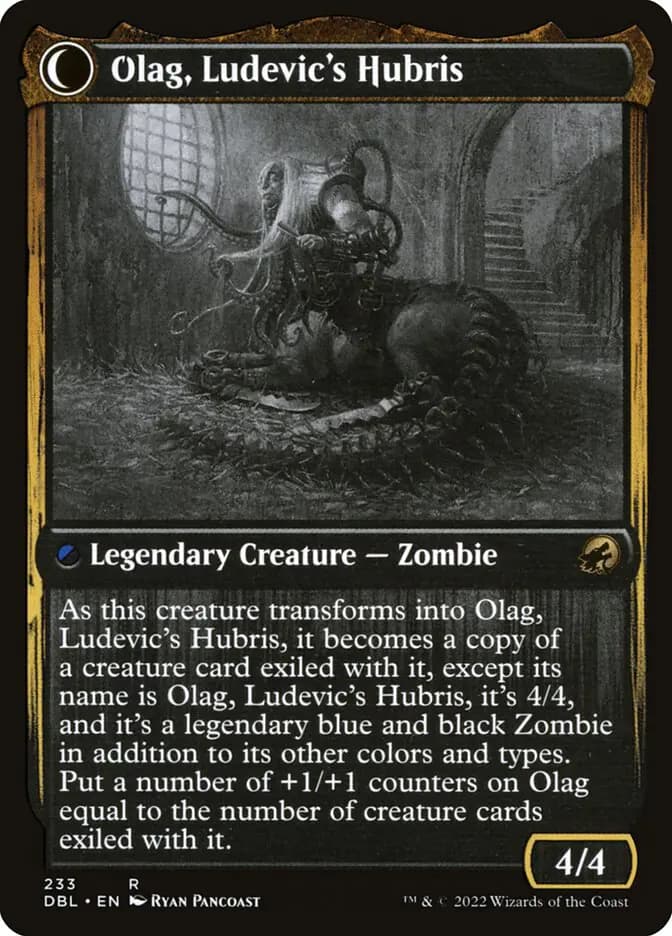 Card image of Ludevic, Necrogenius / Olag, Ludevic's Hubris