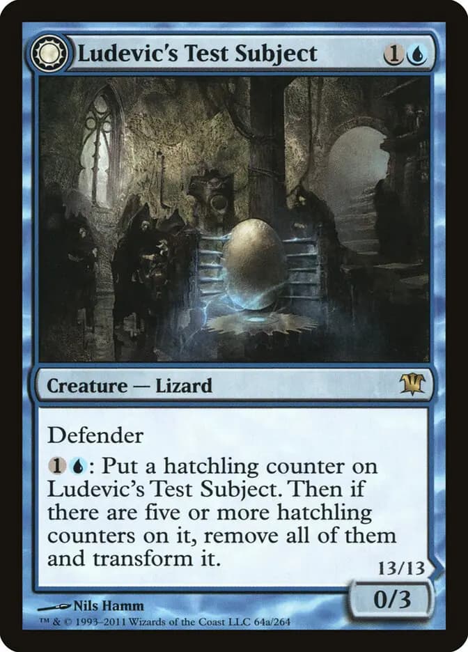 Card image of Ludevic's Test Subject / Ludevic's Abomination