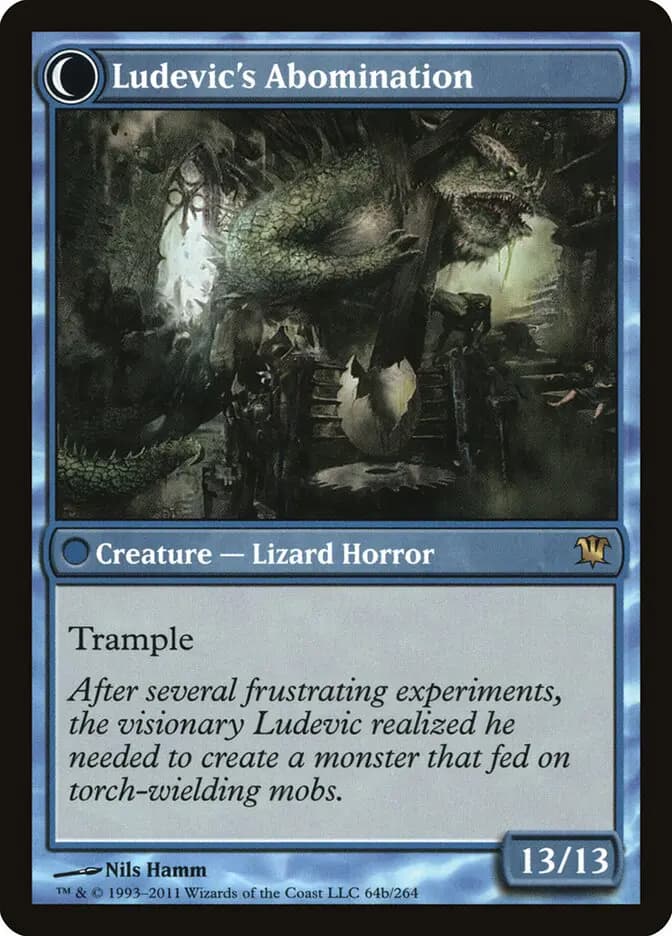Card image of Ludevic's Test Subject / Ludevic's Abomination