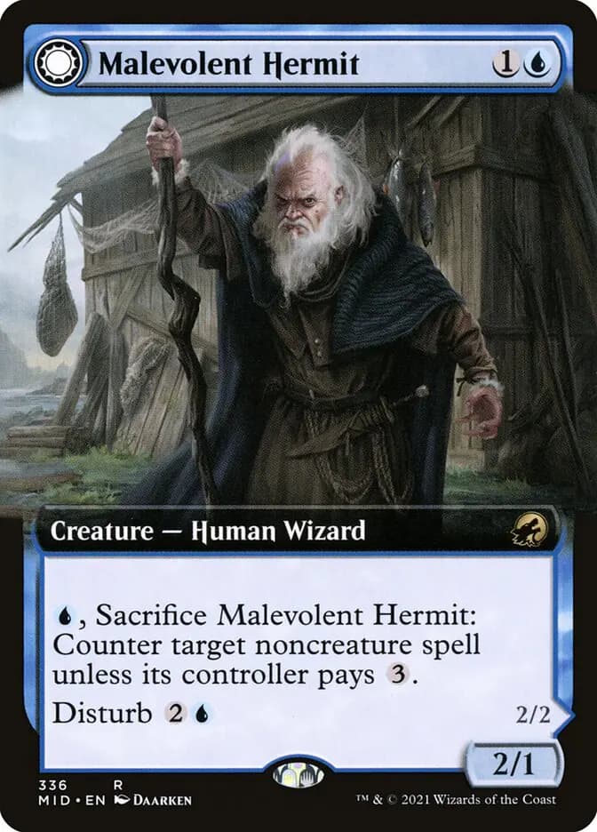 Card image of Malevolent Hermit / Benevolent Geist