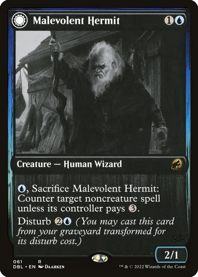 Card image of Malevolent Hermit / Benevolent Geist